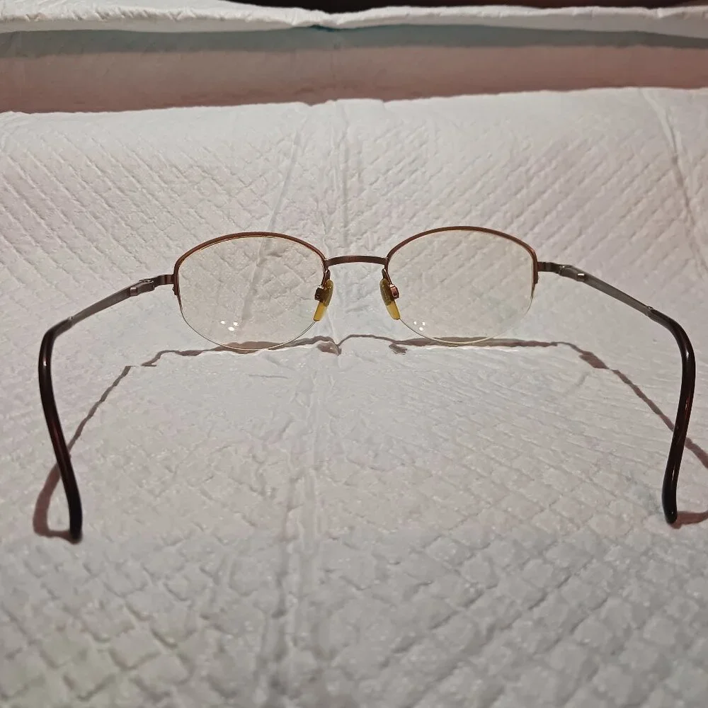 Vintage Emporio Armani Italy 080 1089 Eyeglasses Frames Champagne 49-21-135 - Picture 7 of 15